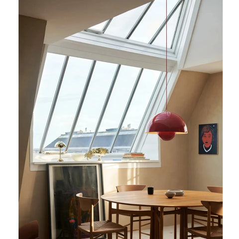 &Tradition FlowerPot Big Pendant Light w Clear Cable by Verner Panton