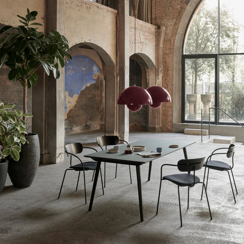 &Tradition FlowerPot Big Pendant Light w Clear Cable by Verner Panton