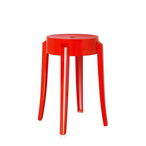 Kartell Charles Ghost Low Stool Red 2pcs