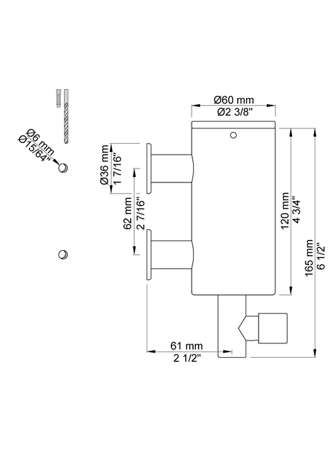 Vola T10JR Wall Soap Dispenser 0.25L Polished Chrome Arne Jacobsen