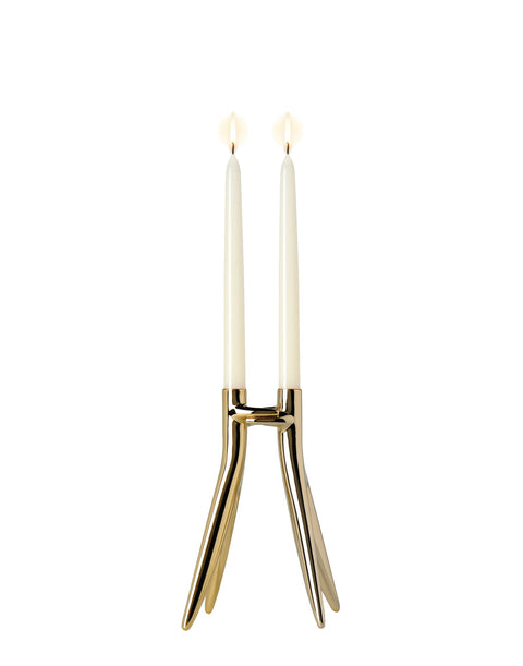 Kartell Abbracciaio Gold Candle Holder by Philippe Starck