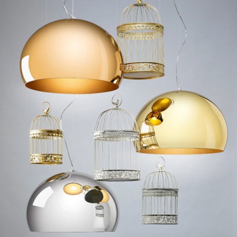 Kartell FLY Suspension Light 38cm Metallic Finish Gold