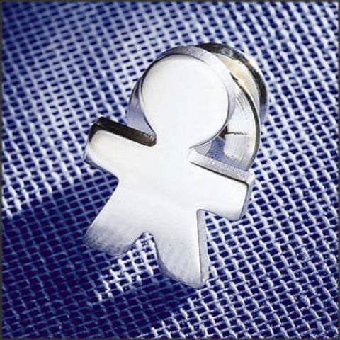 Alessi Girotondo Man Silver Pin Brooch Man