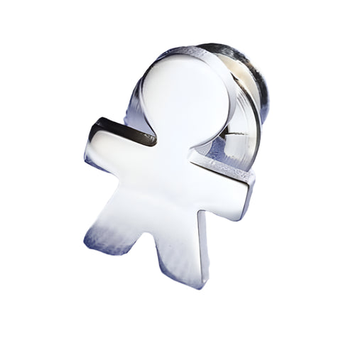 Alessi Girotondo Man Silver Pin Brooch Man