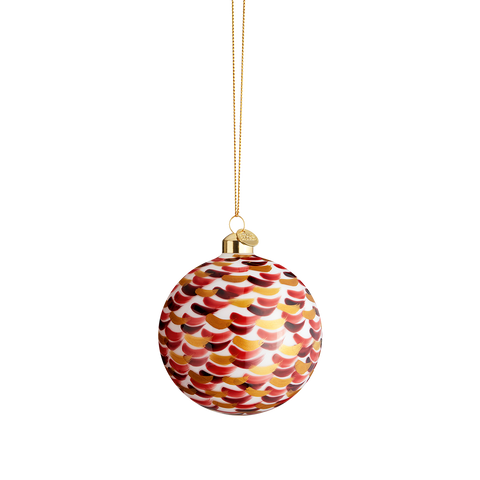 Holmegaard Souvenir Christmas Bauble 8cm Strokes Red