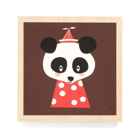 Ferm Living Wooden Picture Posey Panda | Panik Design