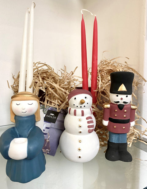 Kahler Christmas Snowman Candle Holder