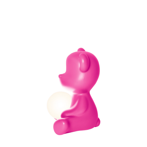 Qeeboo Teddy Girl Fuxia Lamp with Rechargeable Led