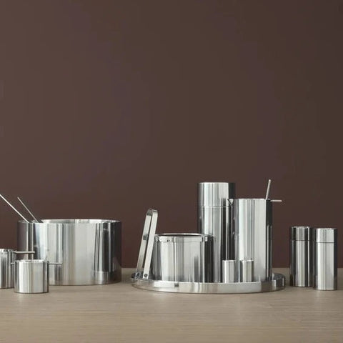 Stelton AJ Salt and Pepper Shakers Cylinda by Arne Jacobsen