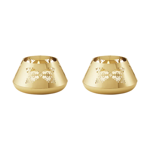 Georg Jensen Christmas Tealight Holder Gold 2pcs