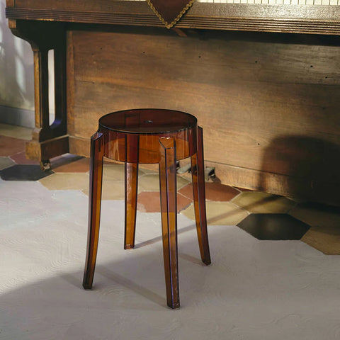 Kartell Charles Ghost Low Stool Red 2pcs