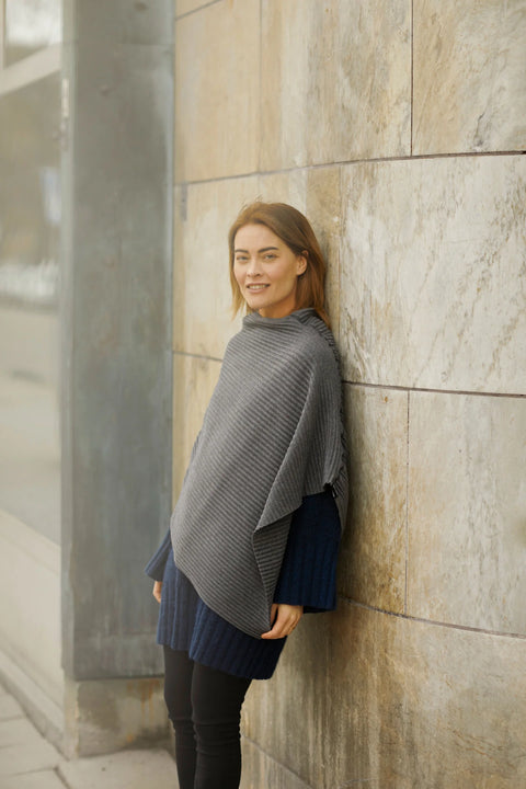 Design House Stockholm Pleece Poncho Dark Grey