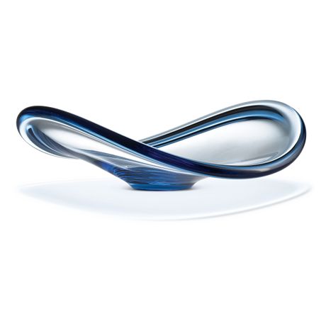 Holmegaard Selandia Blue Glass Dish 31 cm