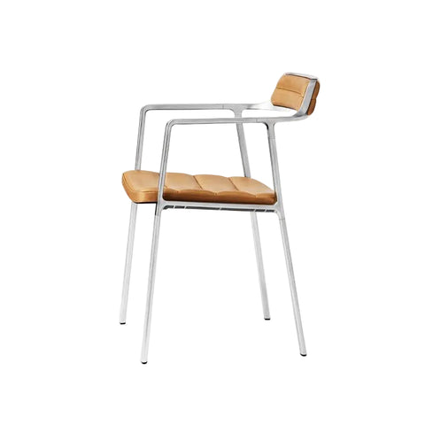 Vipp 451 Polished Aluminum Chair Sand Leather
