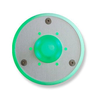 Spore Round Doorbell Button Green