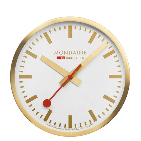 Mondaine Wall Clock 25cm Gold