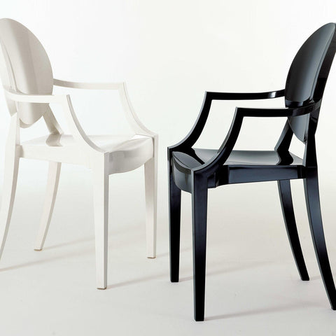 Kartell Louis Ghost Armchair 2pcs Black by Philippe Starck