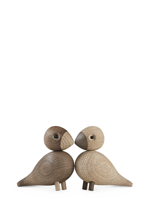 Kay Bojesen Lovebirds pair oak figurine
