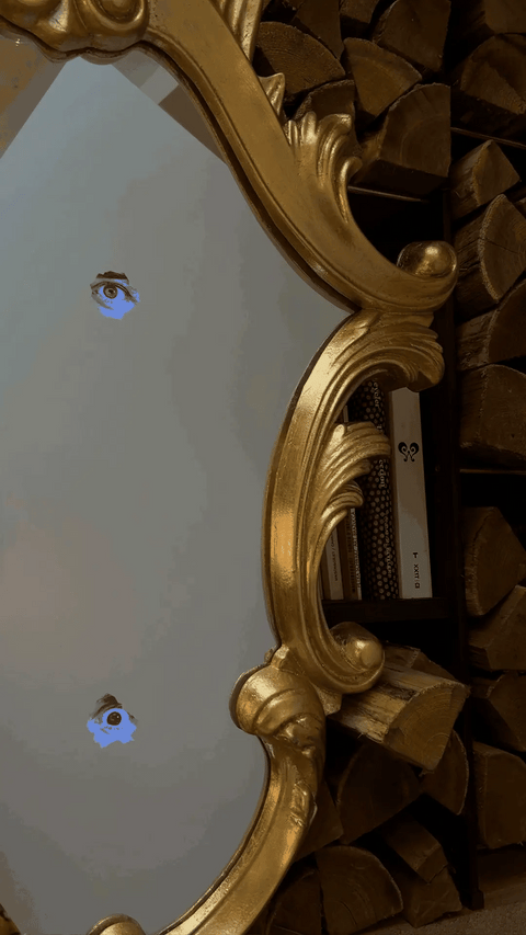 Seletti Reflecting Trilogy Wall Mirror w 3 Moving Led Eyes