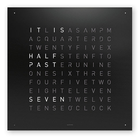 QLOCKTWO Earth 45 Clock Metal Black Pepper Special Edition