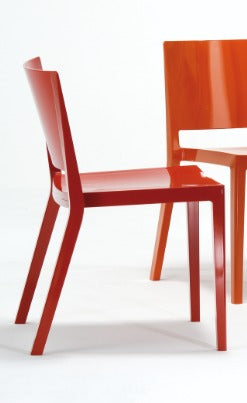Kartell LIZZ Chair Glossy Finish Red Coral