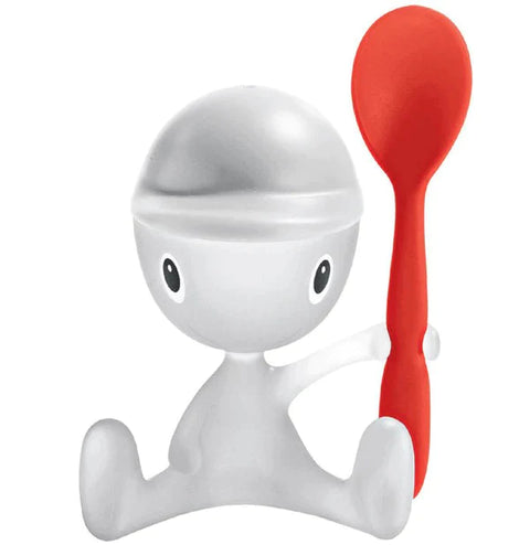 Alessi Egg Cup w Salt Cap & Spoon CICO Ice Red