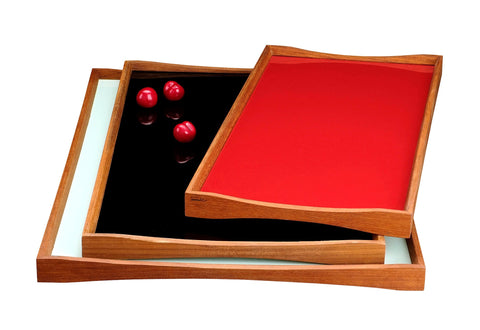 ArchitectMade Turning Tray Medium Kimono Red /Black Desert by Finn Juhl 1956