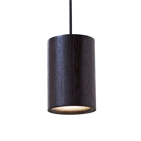 Terence Woodgate Solid Cylinder Pendant Dark Stained Oak