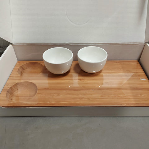 EGO Together Tapas Serving Board w Two Bowls