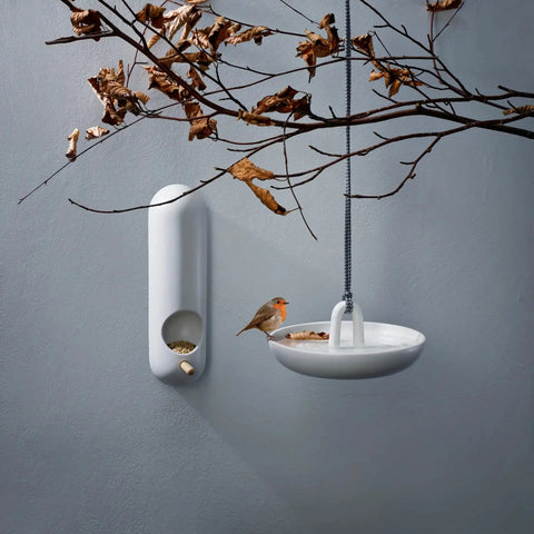 Eva Solo Wall Bird Feeder Tube Ceramic White | Panik Design