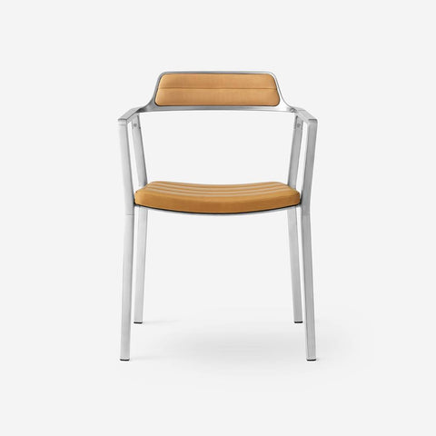 Vipp 451 Polished Aluminum Chair Sand Leather