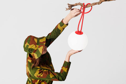 Fatboy Bolleke Portable Rechargeable Outdoor Garden Light - Red