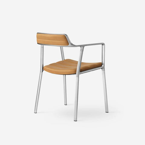 Vipp 451 Polished Aluminum Chair Sand Leather