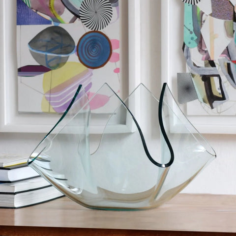 Fontana Arte Cartoccio Q Glass Vase Ex Showroom