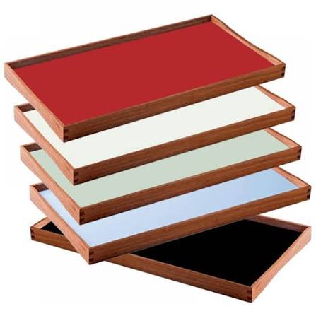 ArchitectMade Turning Tray Medium Kimono Red /Black Desert by Finn Juhl 1956