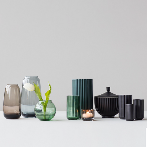 Lyngby Green Porcelain Vase