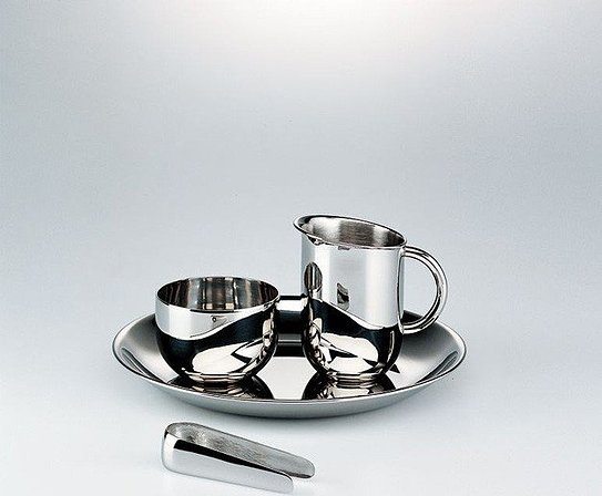 Alessi Officina Bauhaus Creamer and Sugar Bowl w tray – Panik Outlet