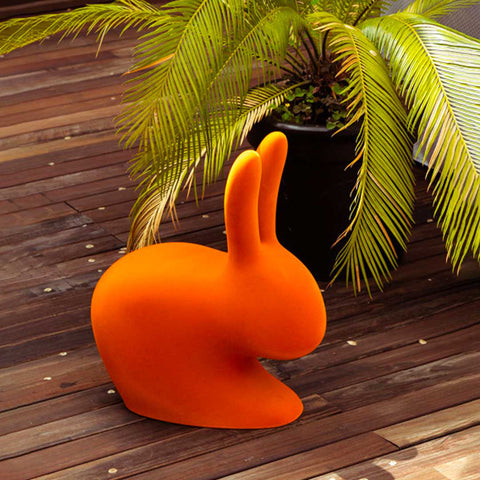 Qeeboo RABBIT Chair Baby Velvet Orange