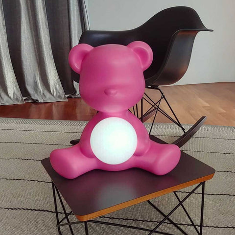 Qeeboo Teddy Girl Fuxia Lamp with Rechargeable Led