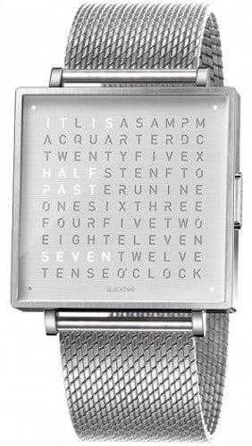 QLOCKTWO W39 Fine Steel Watch w Steel Strap