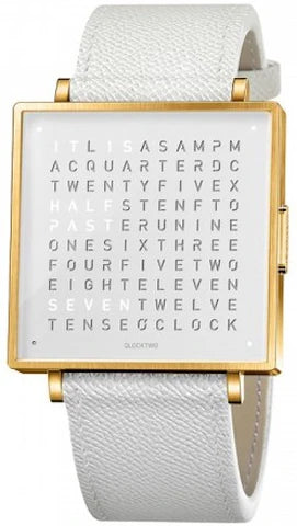 QLOCKTWO W39 White Gold Watch