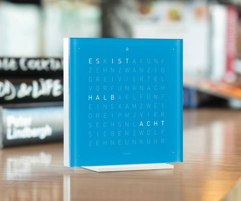 QLOCKTWO EARTH 13,5 Pure Blue Candy Table Clock