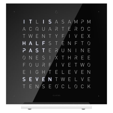 QLOCKTWO EARTH 13,5 Pure Black Ice Tea Table Clock