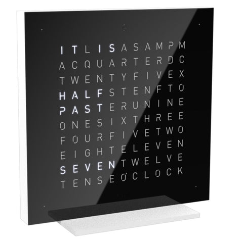 QLOCKTWO EARTH 13,5 Pure Black Ice Tea Table Clock
