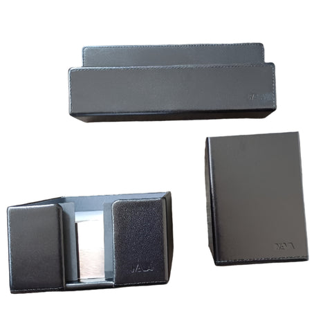 NavaDesign Saffiano Leather Desk Set Black 3pcs