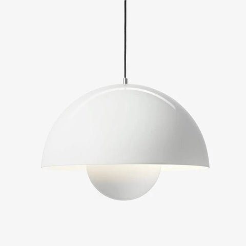 &Tradition FlowerPot Big Pendant Light w Clear Cable by Verner Panton White