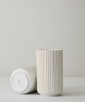 Lyngby Vase White Porcelain Gold Stripe
