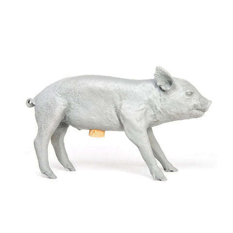 Areaware Piggy Bank Piglet Shape Grey