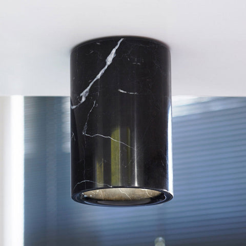 Terence Woodgate Cylinder Nero Marquina Marble Downlight LED Light